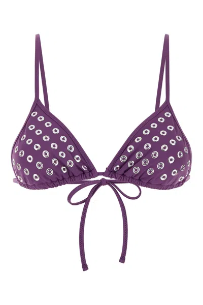 GIMAGUAS GIMAGUAS PURPLE STRETCH NYLON EMILY BIKINI TOP