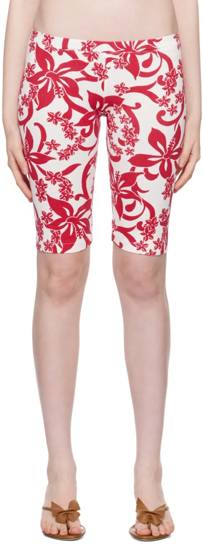 Gimaguas Red & White Lulu Shorts In Print Red