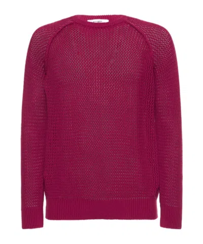 Gimaguas Ribbed Crew Neck Sweater In Red