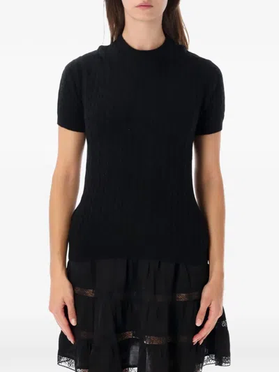Gimaguas Rina Cable-knit T-shirt In Black