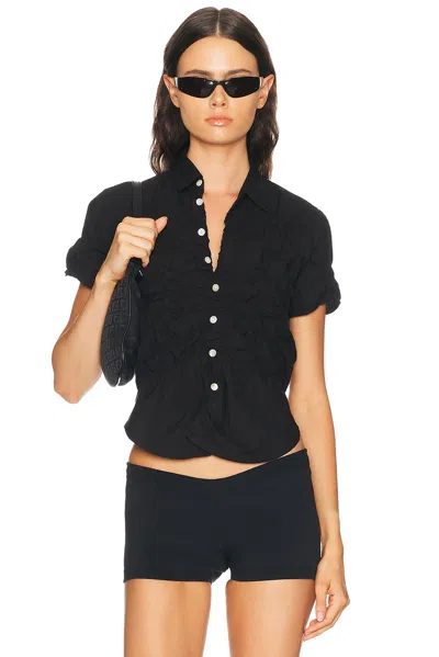 Gimaguas Collared Short-sleeved Shirt In Black