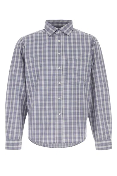 Gimaguas Ruben Embroidered Cotton Check Shirt In Gray