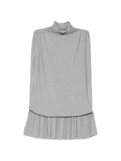 Gimaguas Ruched Sleeveless Mini Dress In Gray