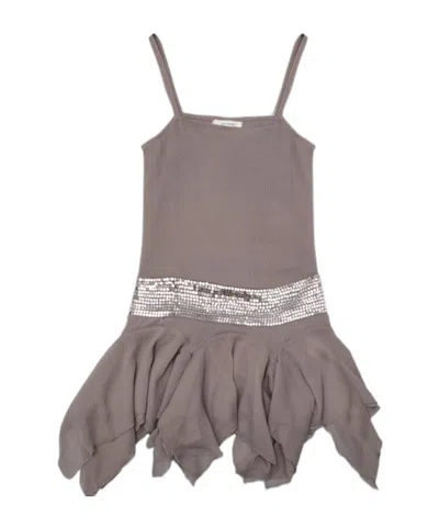 Gimaguas Ruffled Hem Dress In Brown