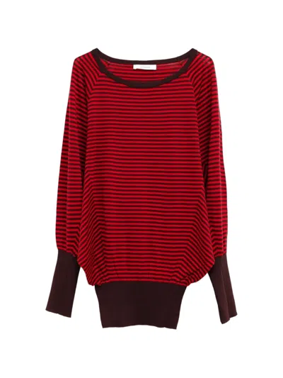 Gimaguas Safi Striped Long-sleeve Top In Red