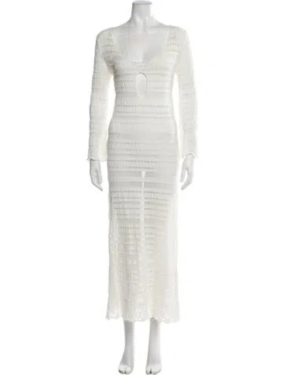 Pre-owned Gimaguas Scoop Neck Long Dress In Neutral