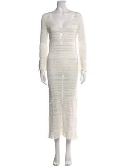 Pre-owned Gimaguas Scoop Neck Long Dress In Neutral