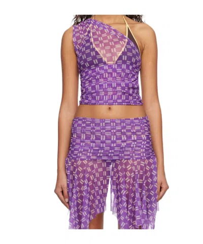 GIMAGUAS SEMI-SHEER DOUBLE-FACED STRETCH NYLON TULLE CAMISOLE
