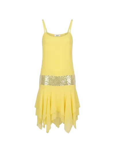 Gimaguas Sequin-embellished Ruffled Dress In Yellow