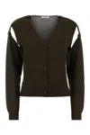 Gimaguas Wool Cardigan With V-neckline And Cut-out Shoulders In Black