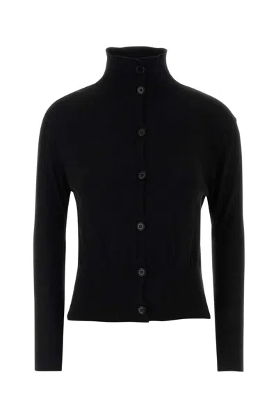 Gimaguas Cotton Blend Mambo Cardigan With High Collar In Black