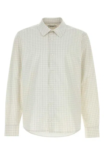 Gimaguas Cotton Shirt With Checked Pattern And Collar In Neutral