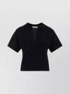Gimaguas Short Sleeve Cropped T-shirt Keyhole Detail In Black