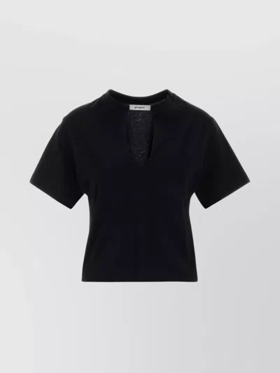 GIMAGUAS SHORT SLEEVE CROPPED T-SHIRT KEYHOLE DETAIL