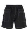 Gimaguas Cotton Bermuda Shorts Elastic Waistband In Black