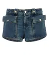 Gimaguas Denim Stretch Micro Shorts In Blue