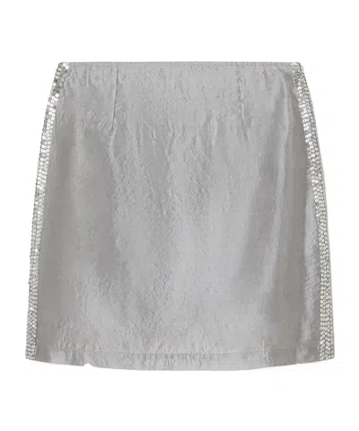 Gimaguas Side Striped Midi Skirt In Gray
