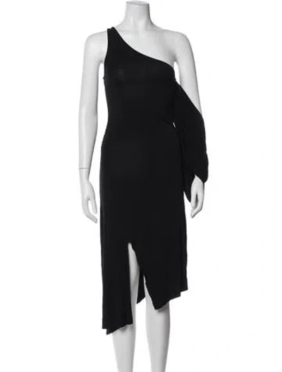 Pre-owned Gimaguas Silk Midi Length Dress In Black