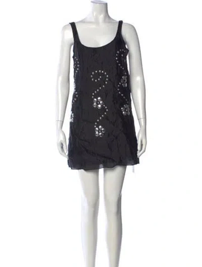 Pre-owned Gimaguas Silk Mini Dress In Black