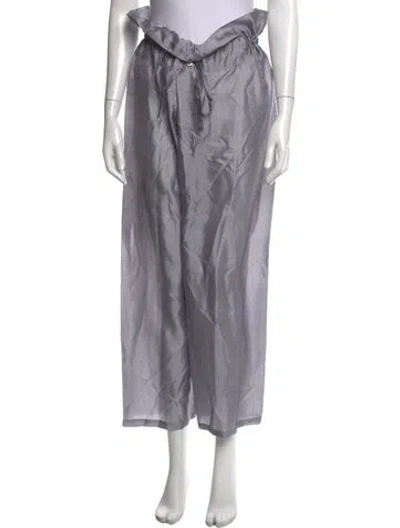 Pre-owned Gimaguas Silk Wide Leg Pants In Grey