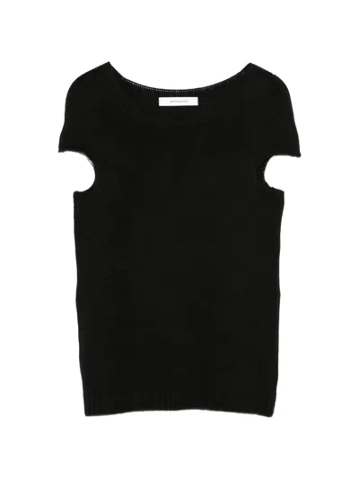 Gimaguas Sindi Cut-out Knitted Top In Black
