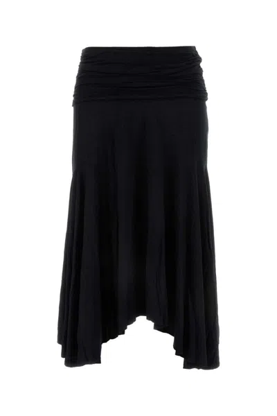 Gimaguas Fortuna Skirt With Asymmetric Hem And Draped Waist In Black