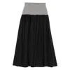 Gimaguas Two-tone Flared-hem Midi Skirt In Black