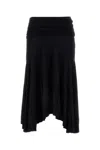 Gimaguas Fortuna Skirt With Asymmetric Hem And Draped Waist In Black