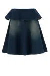 Gimaguas Flared Layered Denim Mini Skirt In Blue