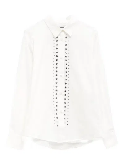Gimaguas Sky Studded Pointed-collar Shirt In White