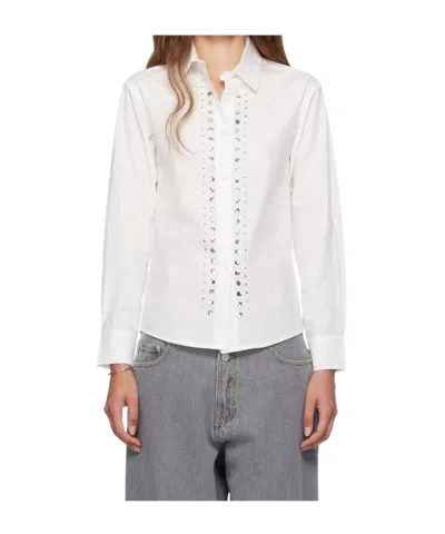 Gimaguas Sky Studded Pointed-collar Shirt In White