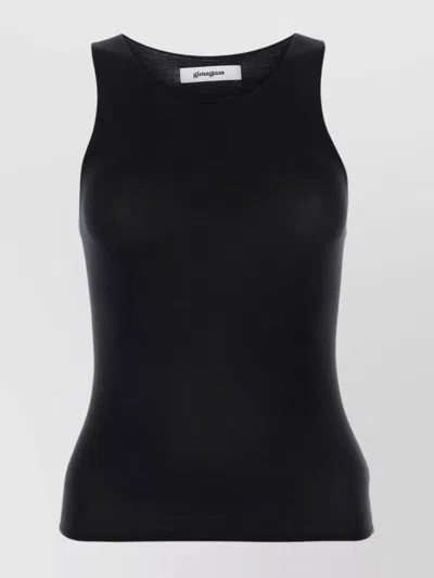 Gimaguas Sleeveless Crew Neck Stretch Fit Tank Top In Black