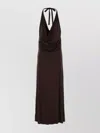 Gimaguas Sleeveless Maxi Dress Halter Neckline In Burgundy