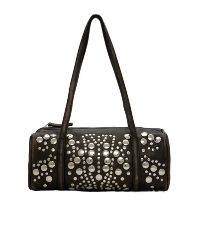 Gimaguas Sofia Studded Shoulder Bag In Brown