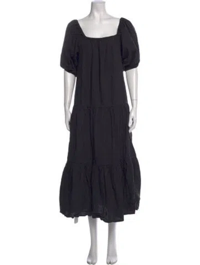 Pre-owned Gimaguas Square Neckline Long Dress In Black