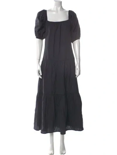 Pre-owned Gimaguas Square Neckline Long Dress In Gray