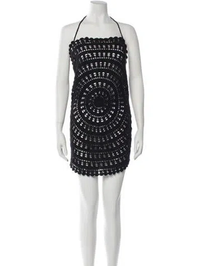 Pre-owned Gimaguas Square Neckline Mini Dress In Black