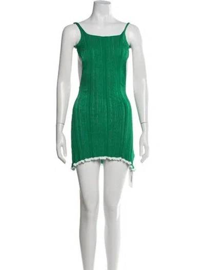 Pre-owned Gimaguas Square Neckline Mini Dress In Green