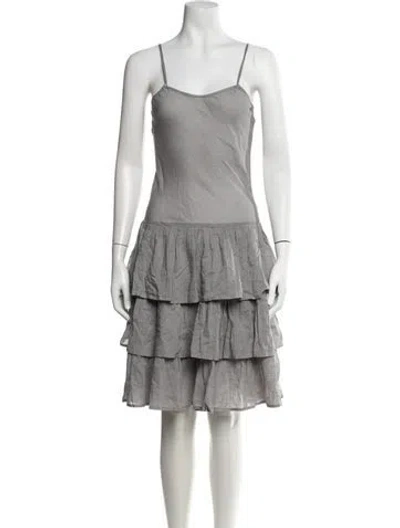Pre-owned Gimaguas Square Neckline Mini Dress In Grey