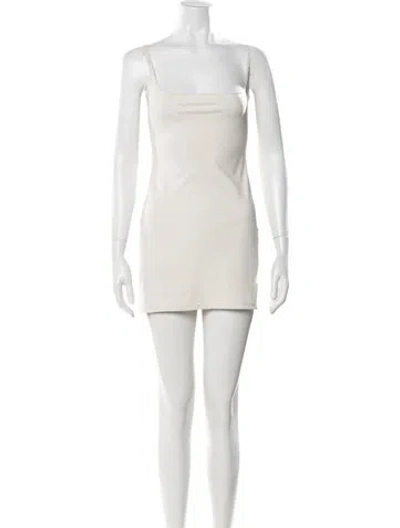 Pre-owned Gimaguas Square Neckline Mini Dress In Neutral