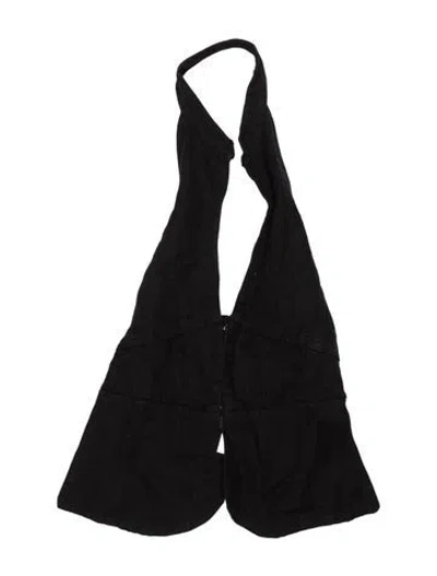 Pre-owned Gimaguas Square Neckline Sleeveless Crop Top In Black