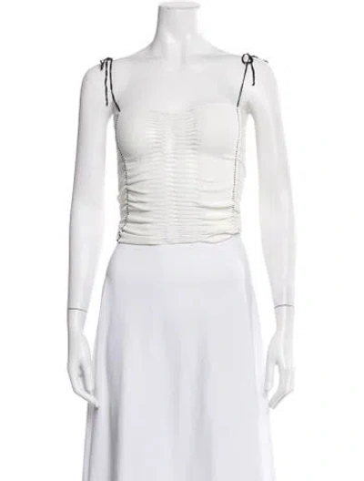 Pre-owned Gimaguas Square Neckline Sleeveless Crop Top In Neutral
