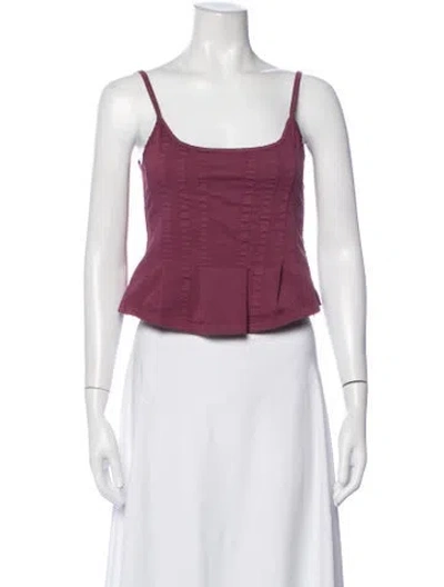 Pre-owned Gimaguas Square Neckline Sleeveless Crop Top In Purple