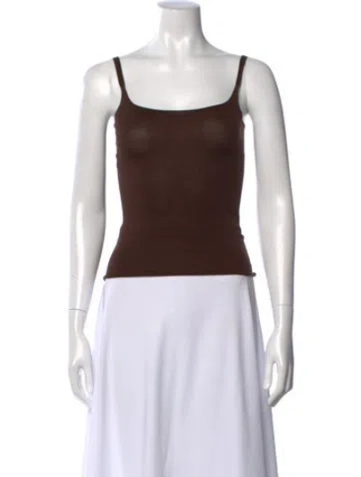 Pre-owned Gimaguas Square Neckline Sleeveless Top In Brown