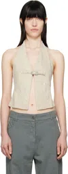 Gimaguas Ssense Exclusive Beige Beverly Denim Tank Top In Ecru