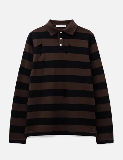 Gimaguas Steeve Long Sleeve Polo In Brown