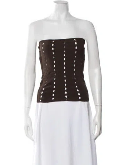 Pre-owned Gimaguas Strapless Crop Top In Brown