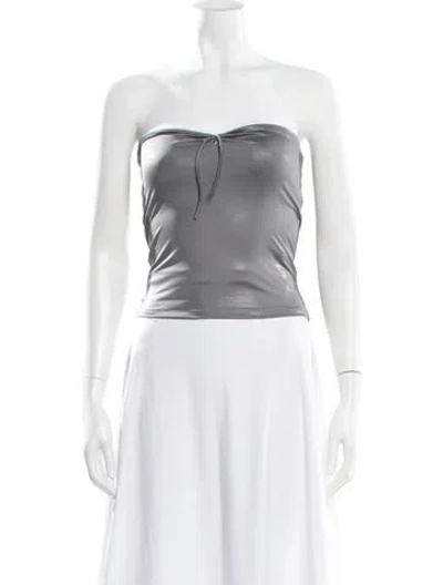 Pre-owned Gimaguas Strapless Crop Top In Gray
