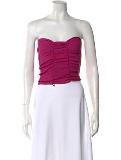 Pre-owned Gimaguas Strapless Crop Top In Orange