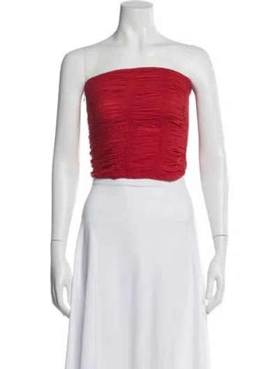 Pre-owned Gimaguas Strapless Crop Top In Red